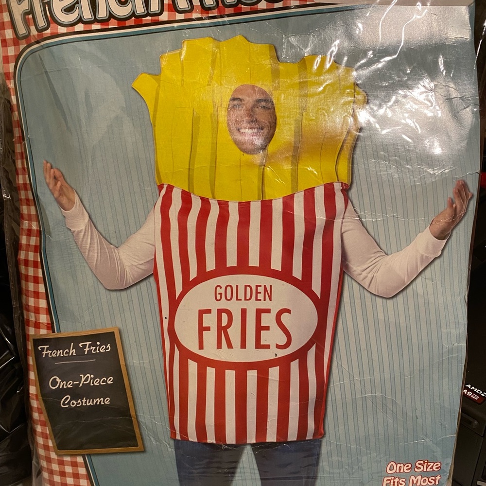 French Fries one piece costume unisex